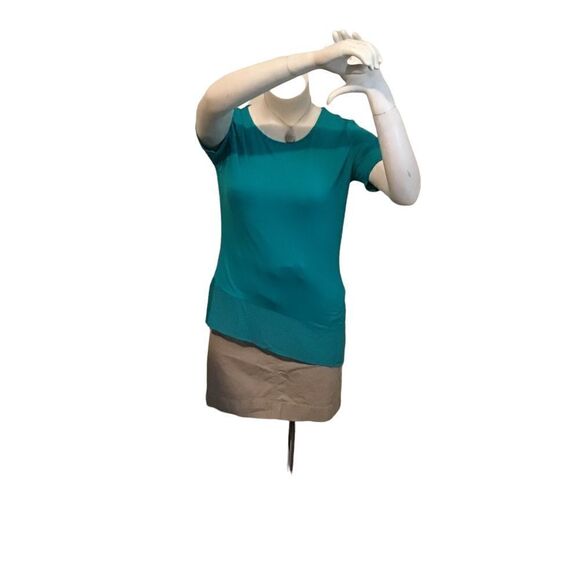 Teal top with chiffon hem - Picture 3 of 3